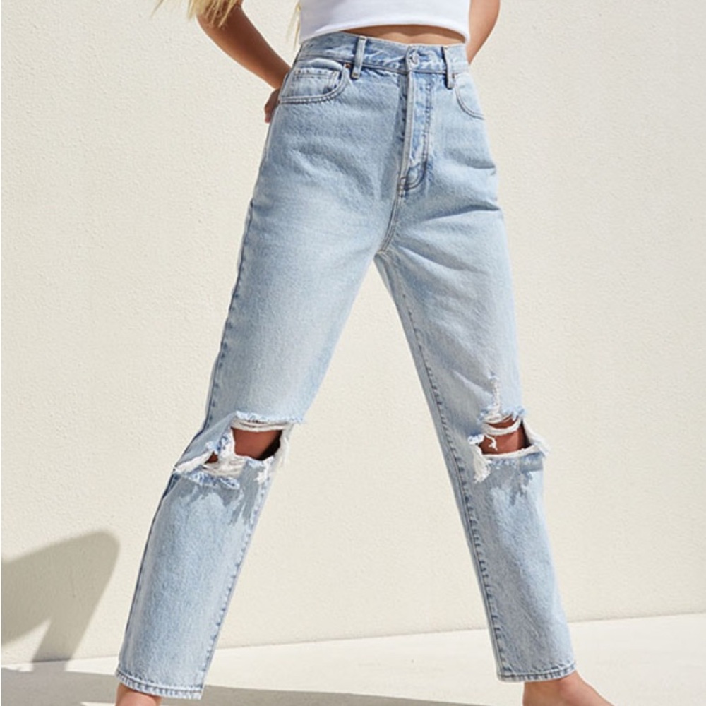 PacSun high-waisted straight leg ripped jeans